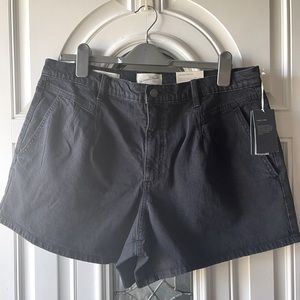 Nwt Universal Thread Black Denim High Rise A-line Midi Shorts Size 16